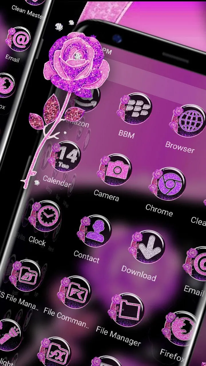 Purple Rose Launcher Theme | Indus Appstore | Screenshot