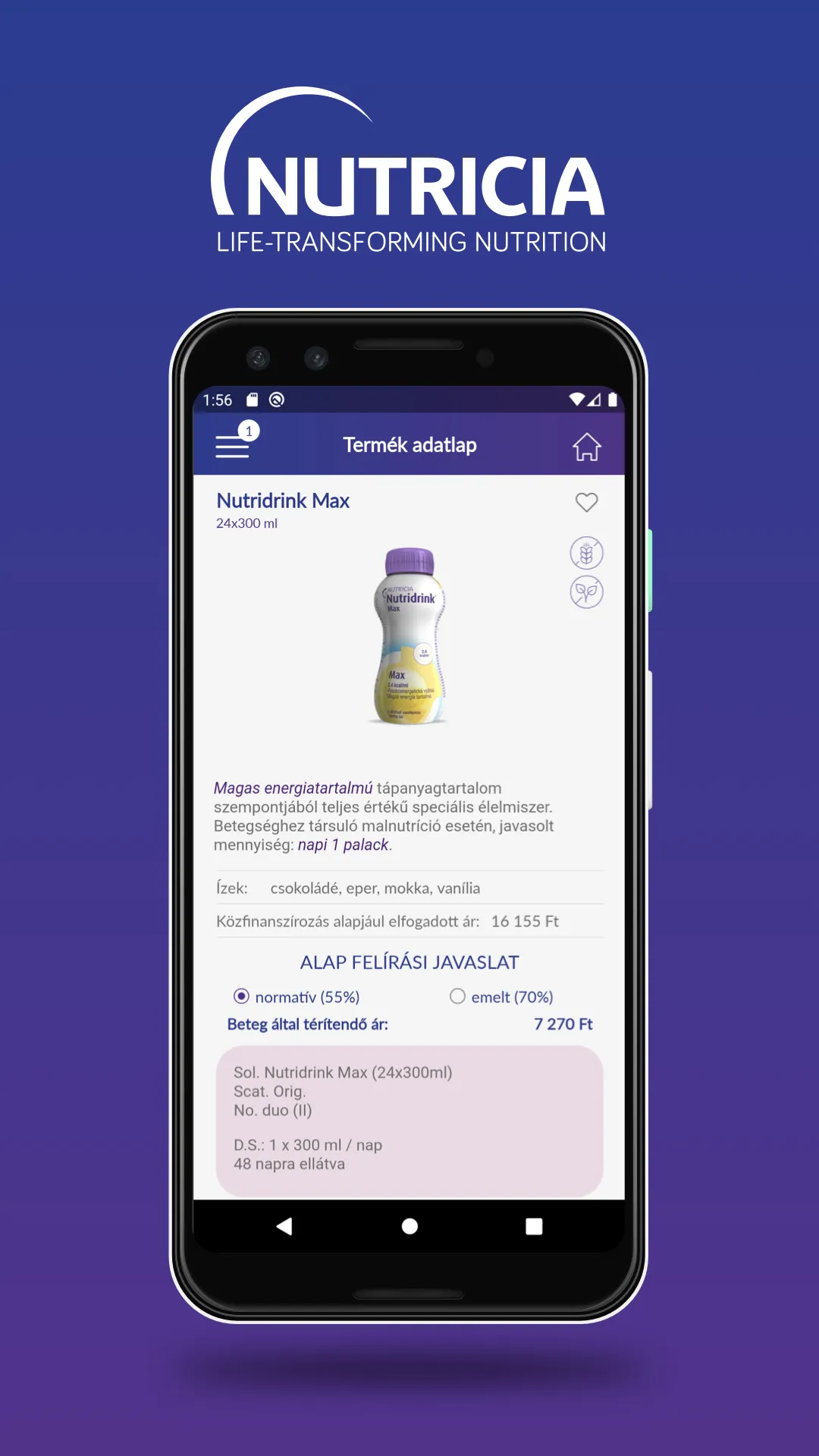 Nutricia Termékválasztó | Indus Appstore | Screenshot