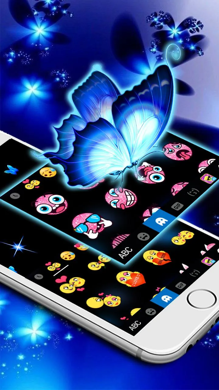 Neon Diamond Butterfly Keyboar | Indus Appstore | Screenshot