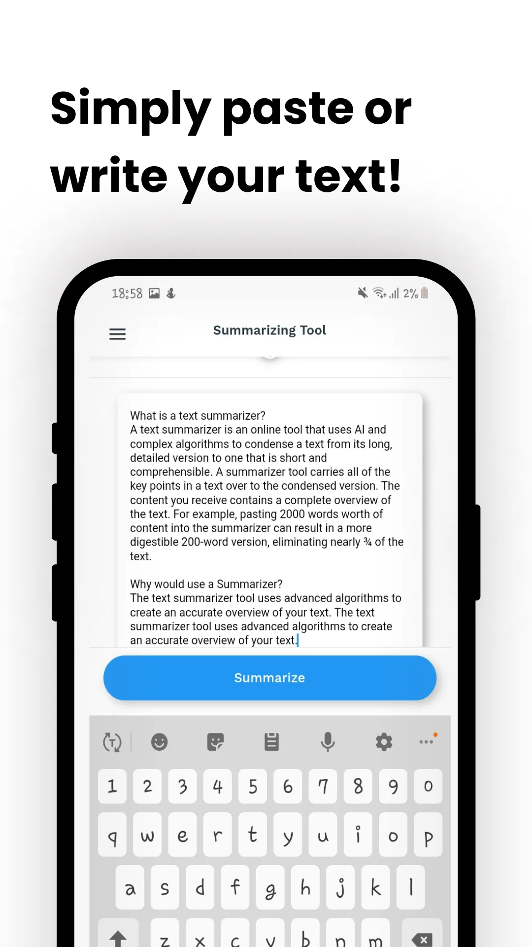 AI Text Summarizer | Indus Appstore | Screenshot