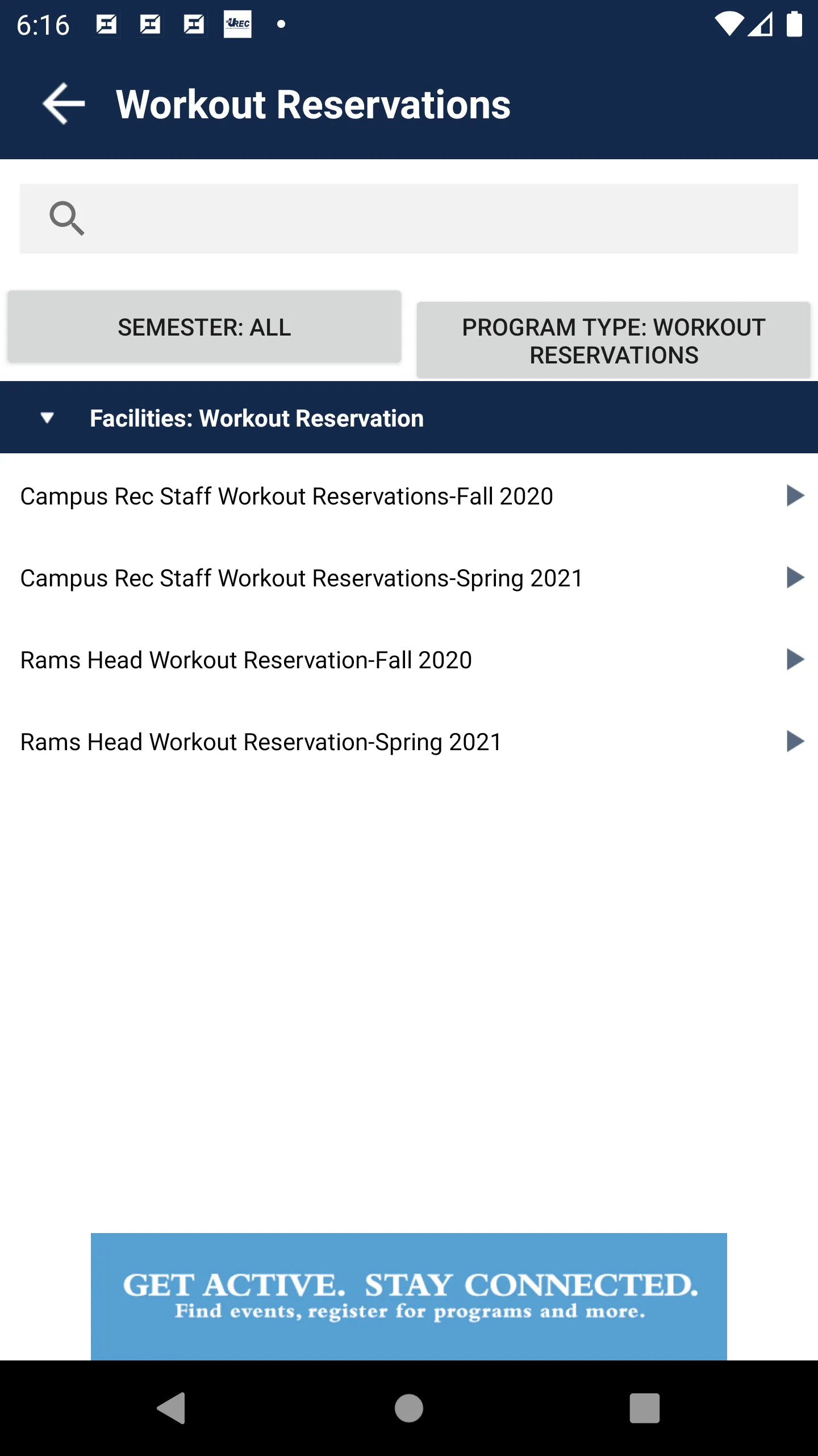 UNC Campus Rec | Indus Appstore | Screenshot