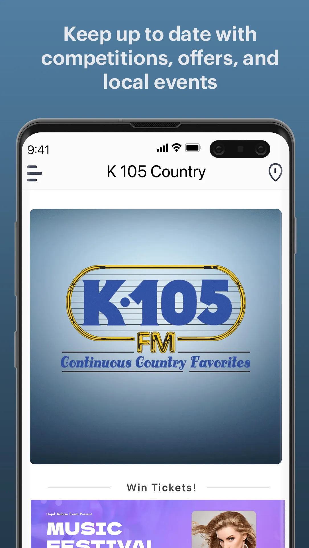 K 105 Country | Indus Appstore | Screenshot