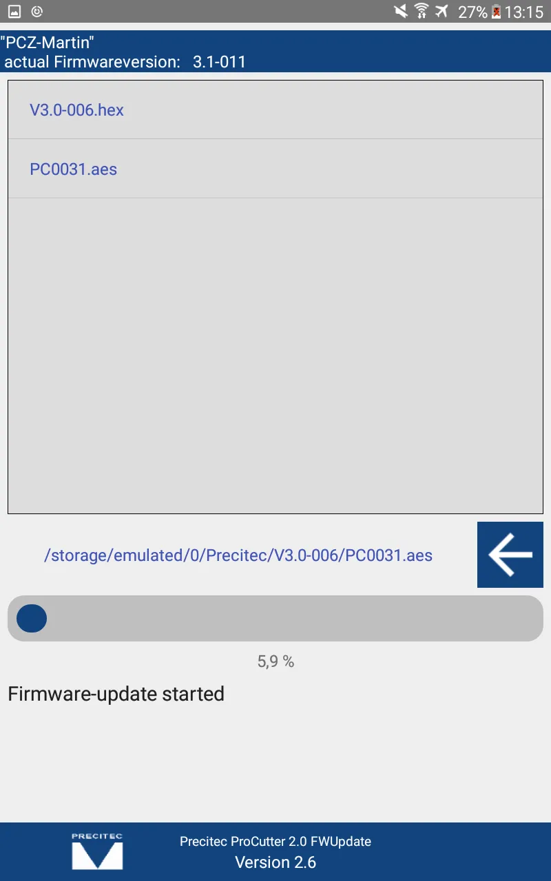 Precitec ProCutter 2.0 Firmwar | Indus Appstore | Screenshot