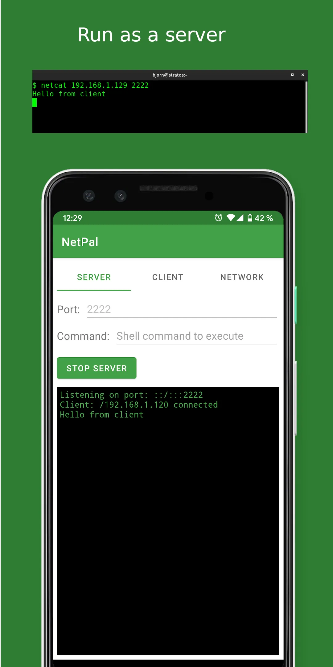 NetPal - netcat for Android | Indus Appstore | Screenshot