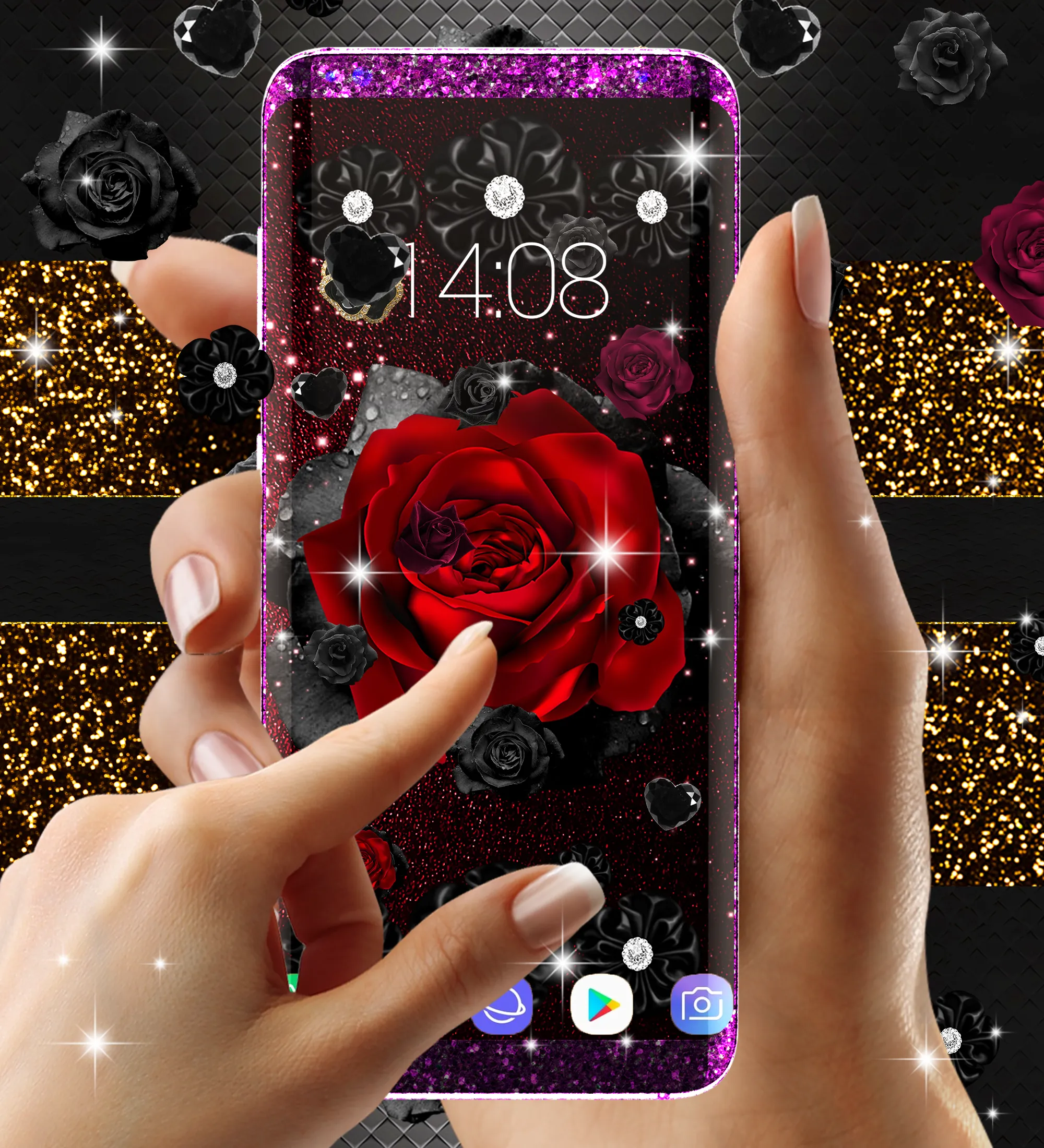 Black rose live wallpaper | Indus Appstore | Screenshot