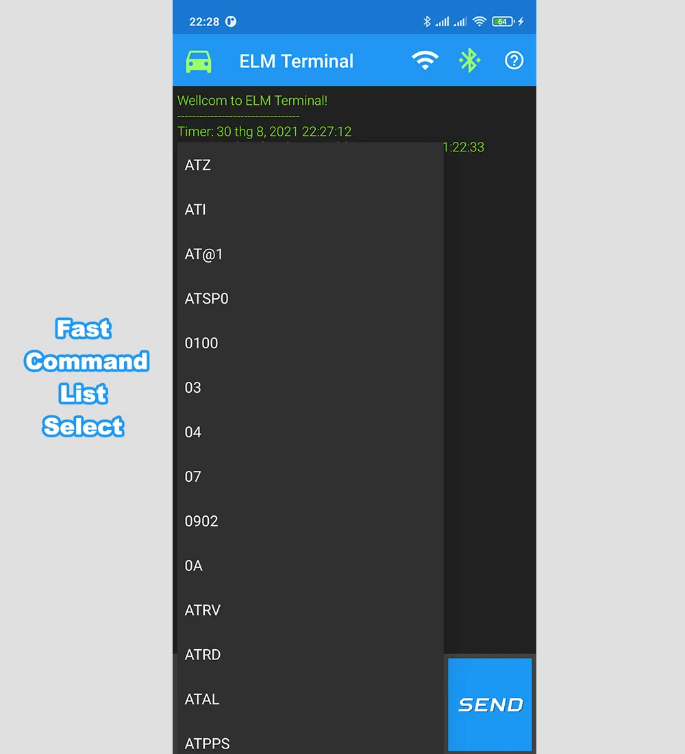 ELM327 Terminal Command | Indus Appstore | Screenshot