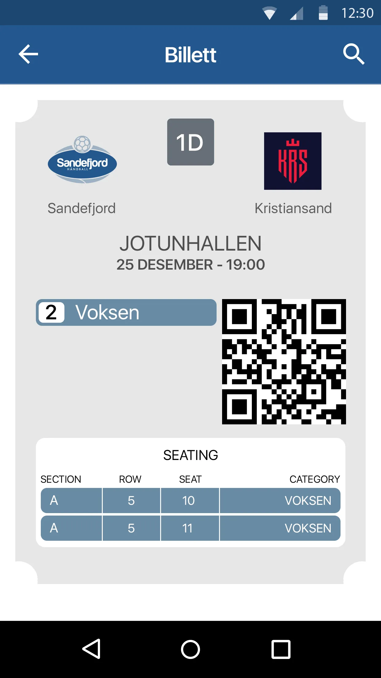 Sandefjord Håndball | Indus Appstore | Screenshot