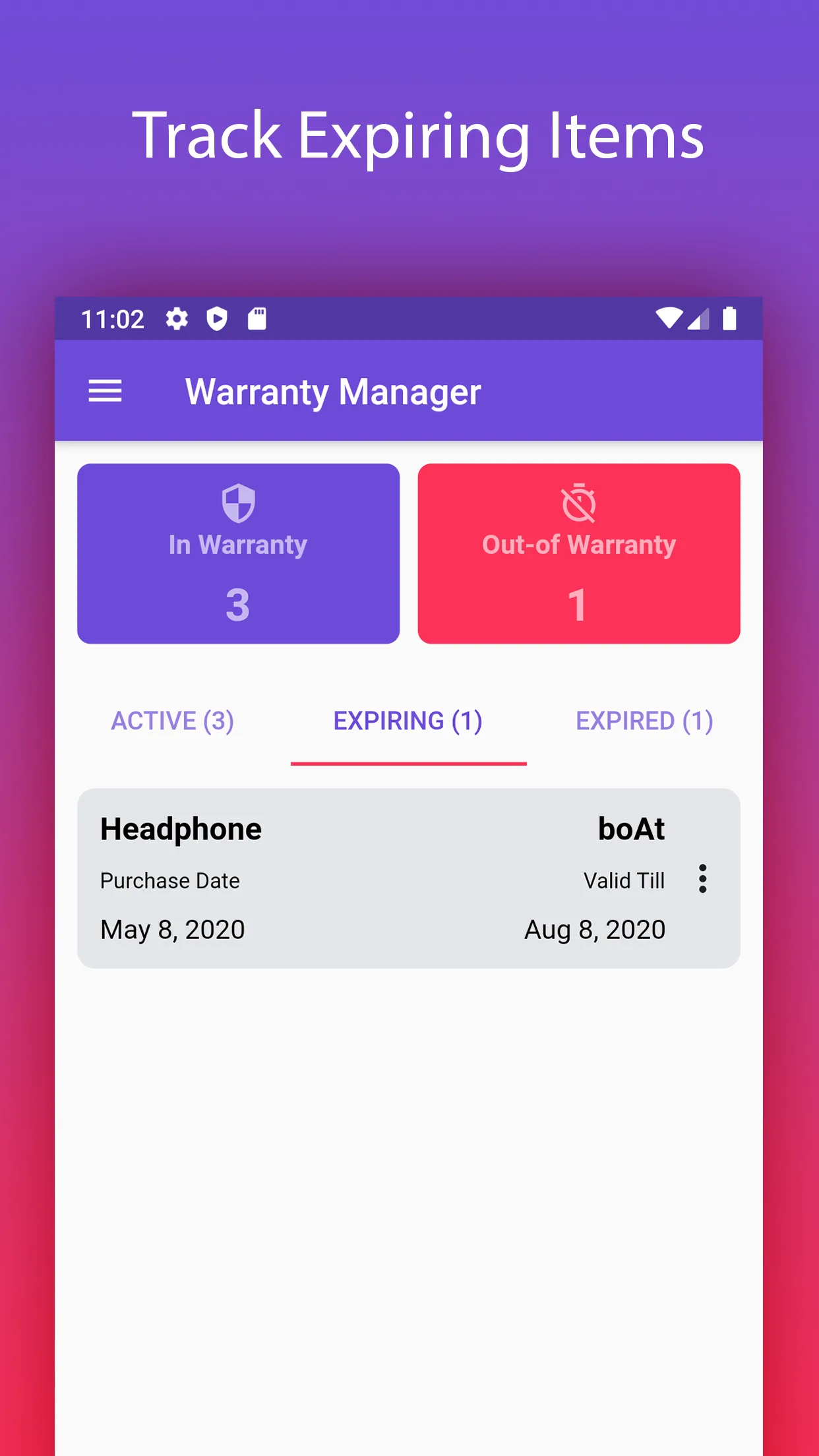 Warranty Manager | Indus Appstore | Screenshot