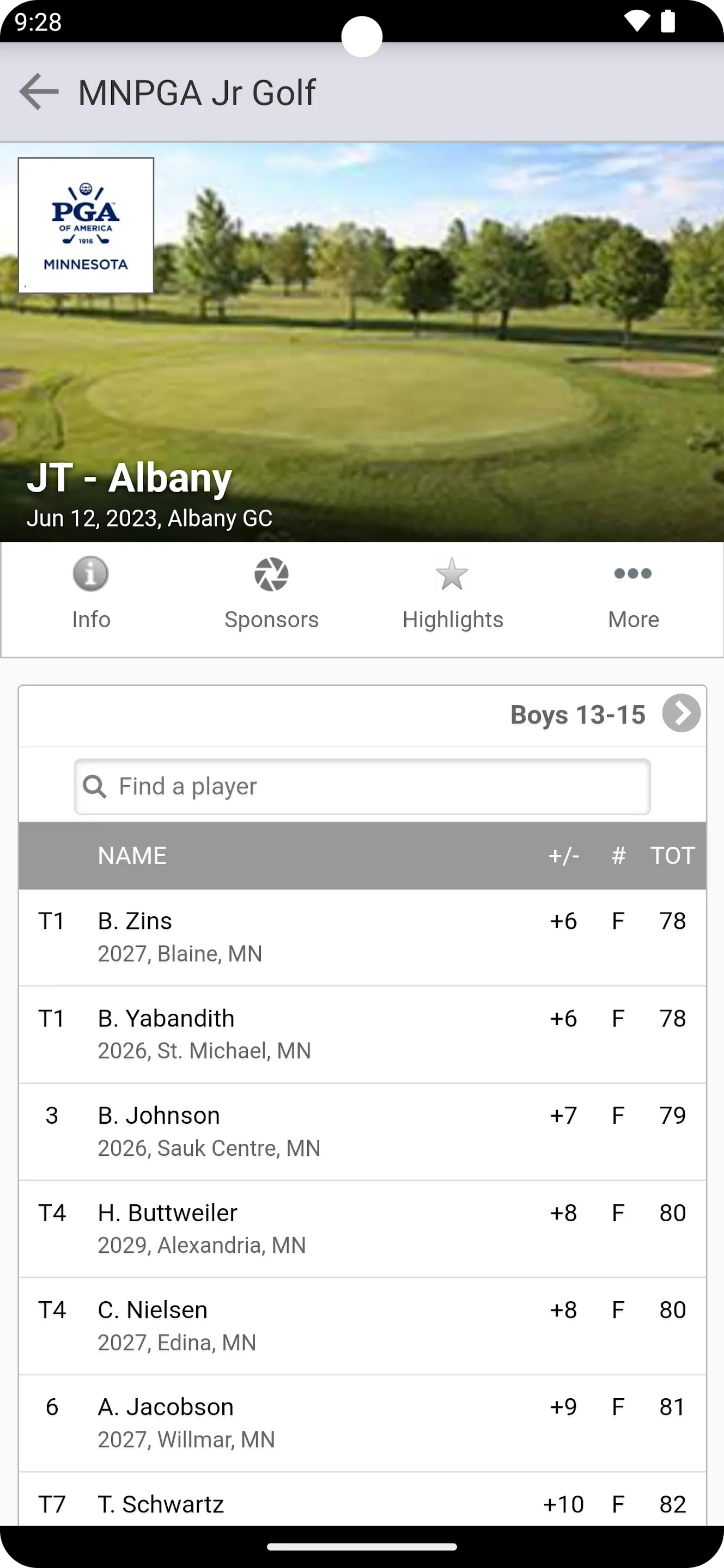 Minnesota PGA Junior Golf | Indus Appstore | Screenshot