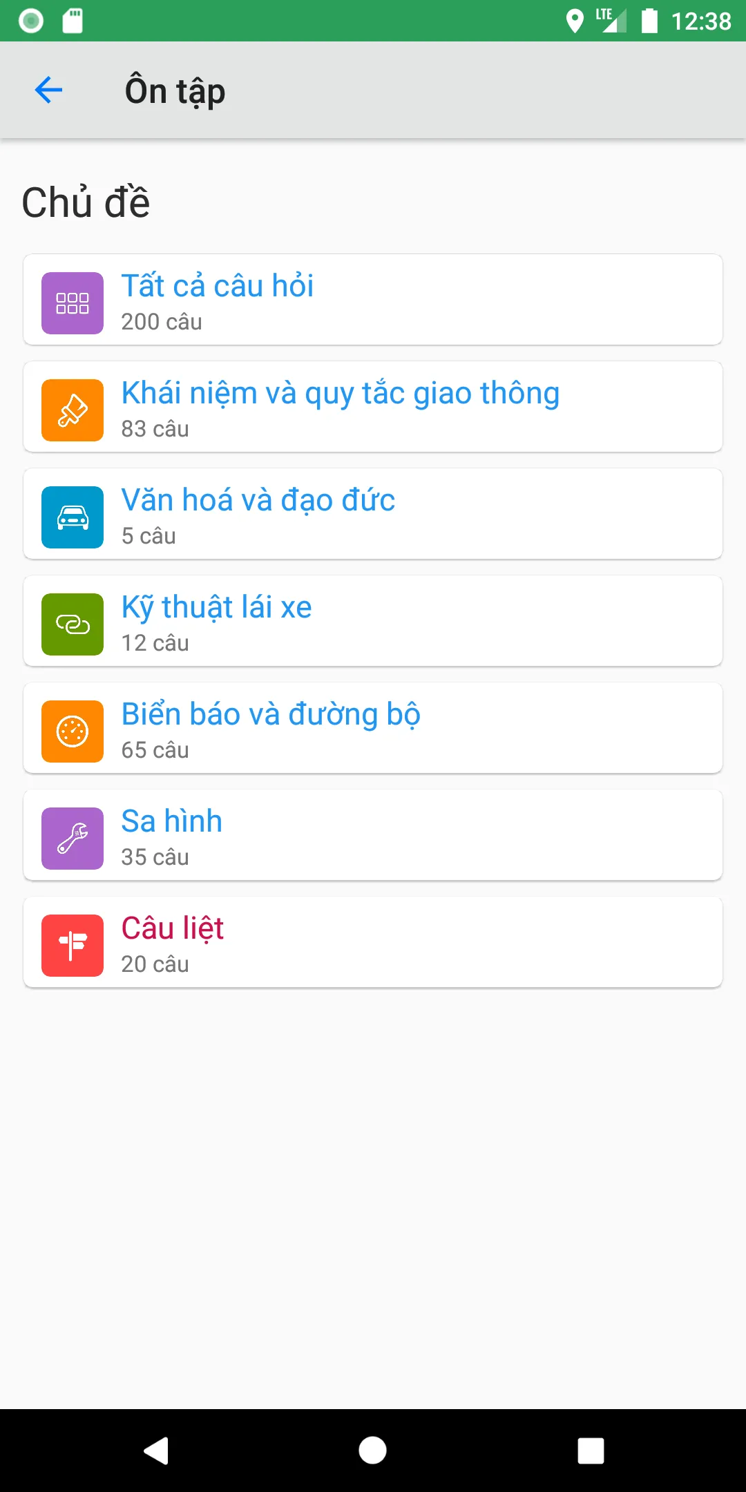 200 Câu Hỏi Ôn Thi GPLX A1 | Indus Appstore | Screenshot