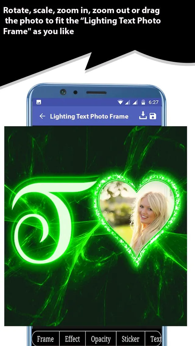 Lighting Text Photo Frame | Indus Appstore | Screenshot