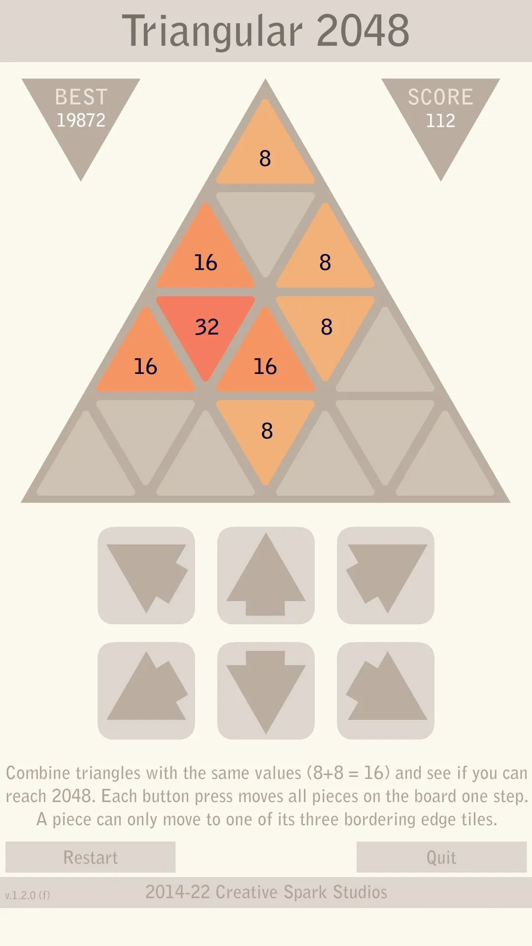 Triangular 2048 - Logic Puzzle | Indus Appstore | Screenshot