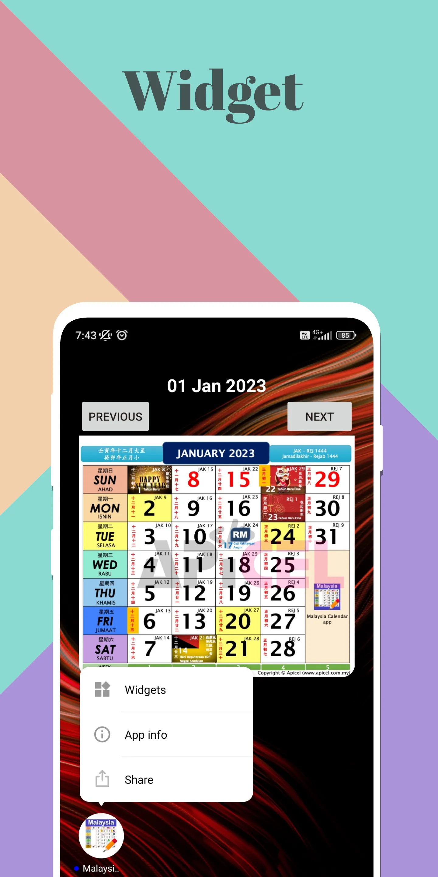 Malaysia Calendar 2025 Holiday | Indus Appstore | Screenshot