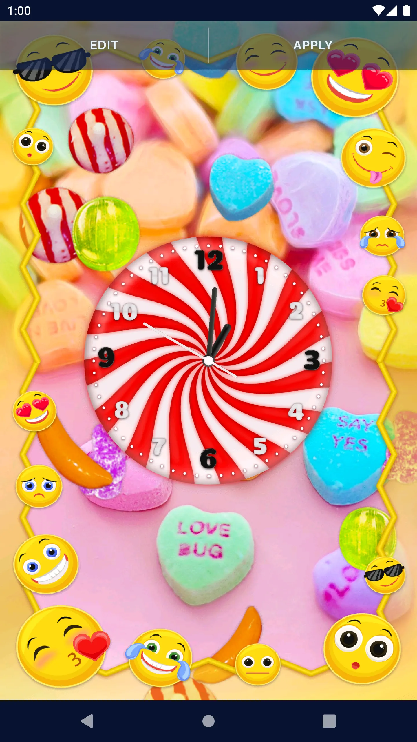 Sweet Candy Clock Wallpaper | Indus Appstore | Screenshot