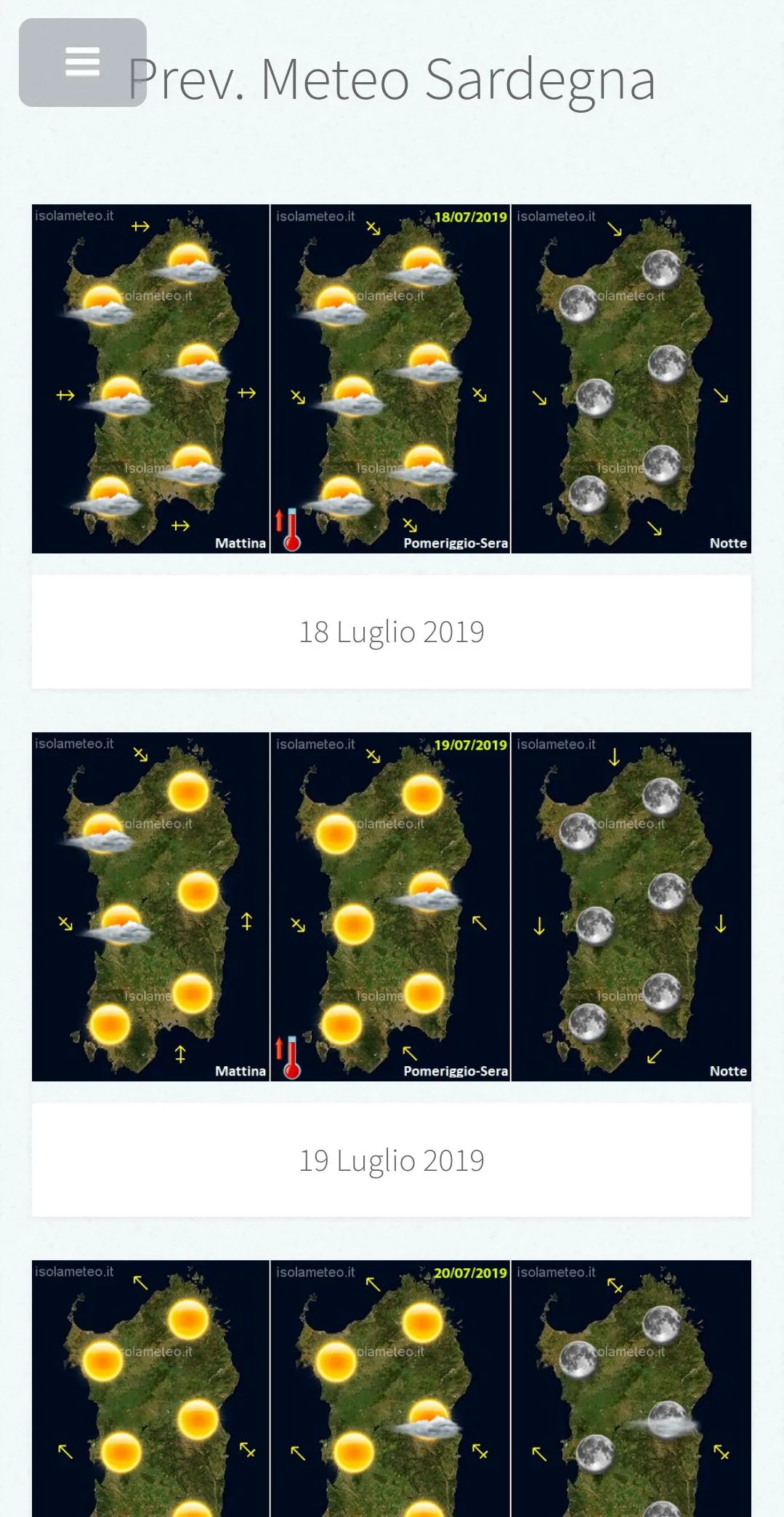 Meteo Sardegna - isolameteo.it | Indus Appstore | Screenshot