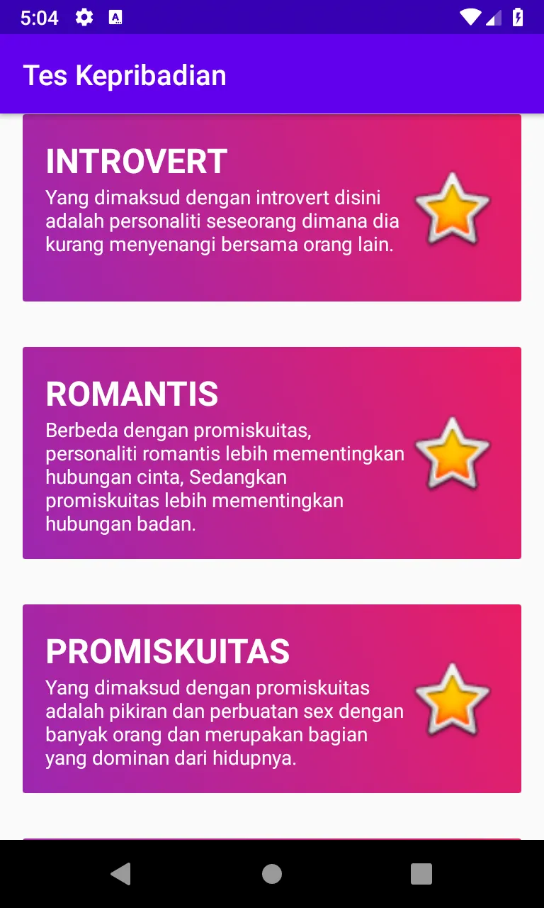 Tes Personaliti / Kepribadian | Indus Appstore | Screenshot