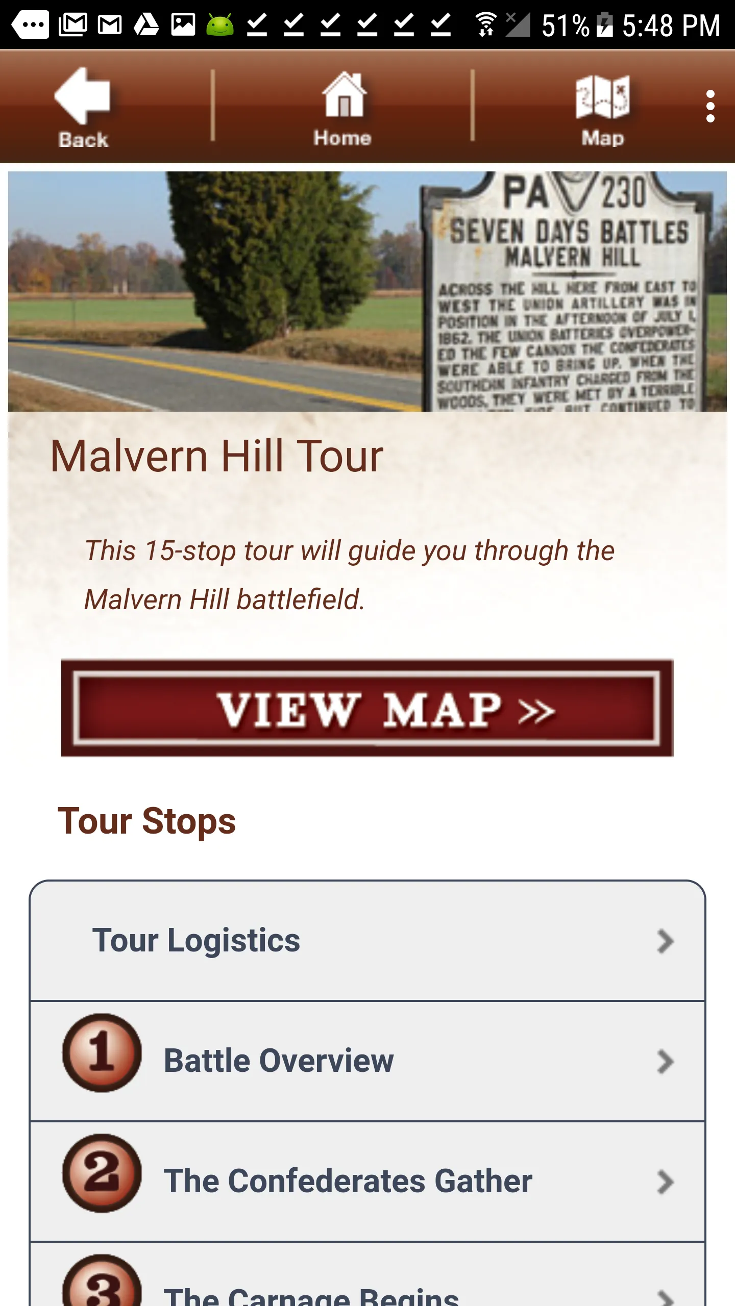 Malvern Hill Battle App | Indus Appstore | Screenshot