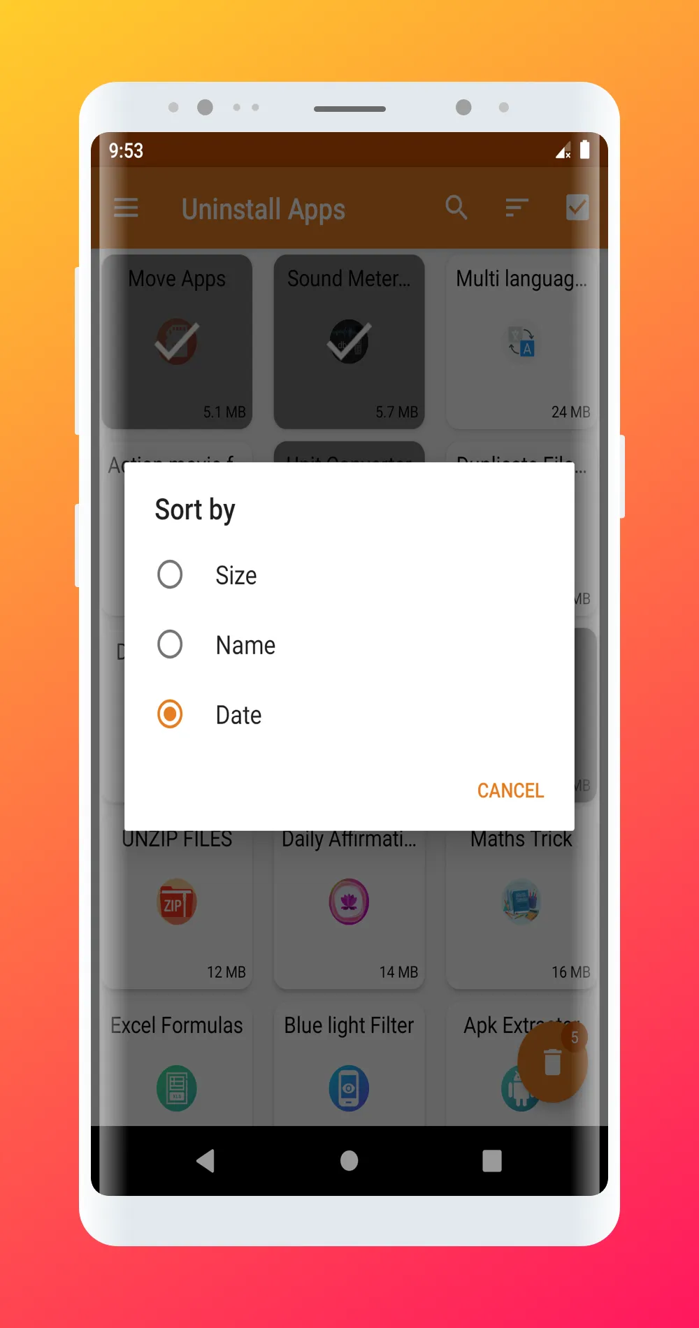 Delete apps: Remove apps | Indus Appstore | Screenshot