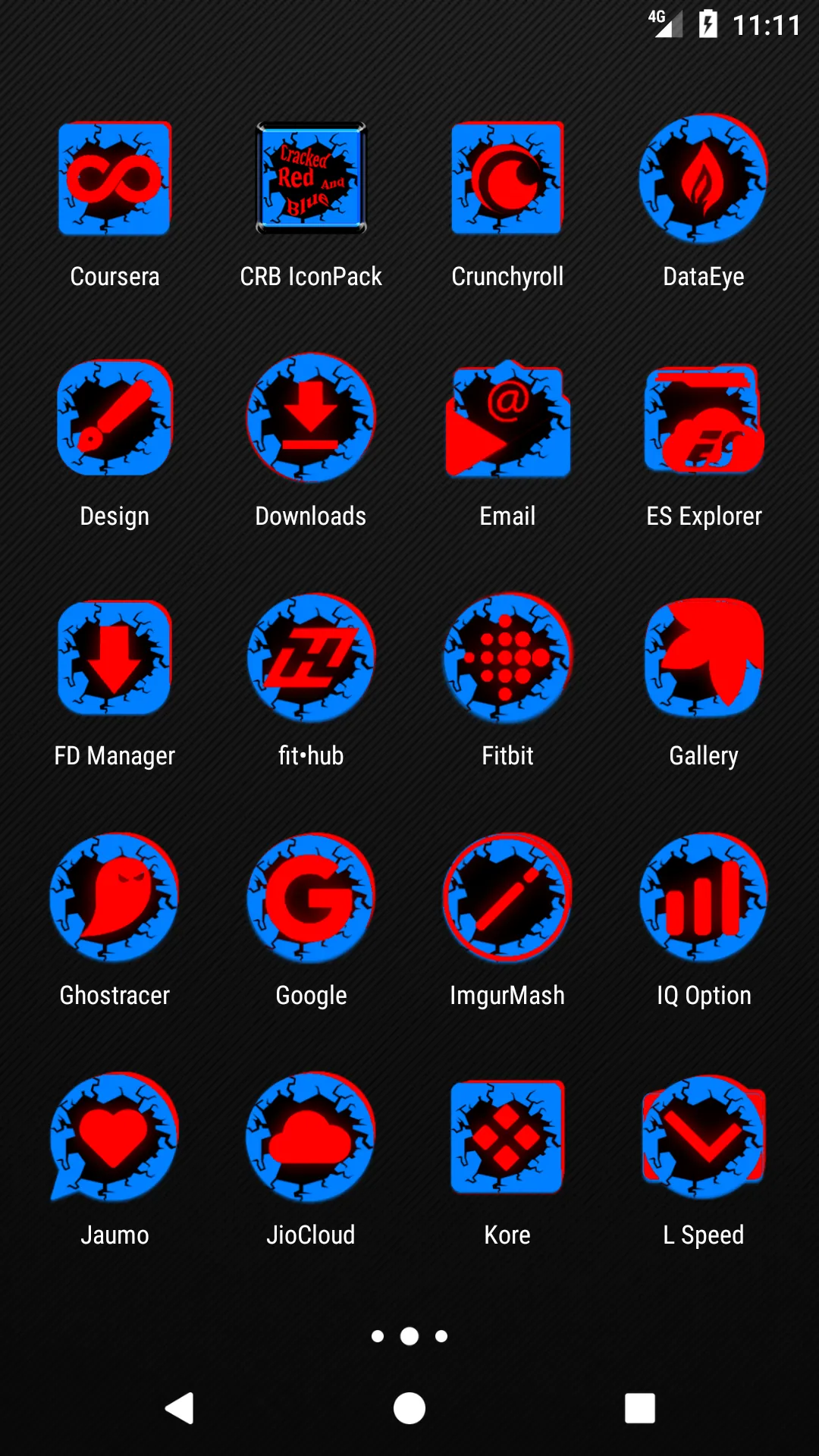 Cracked Red and Blue Icon Pack | Indus Appstore | Screenshot