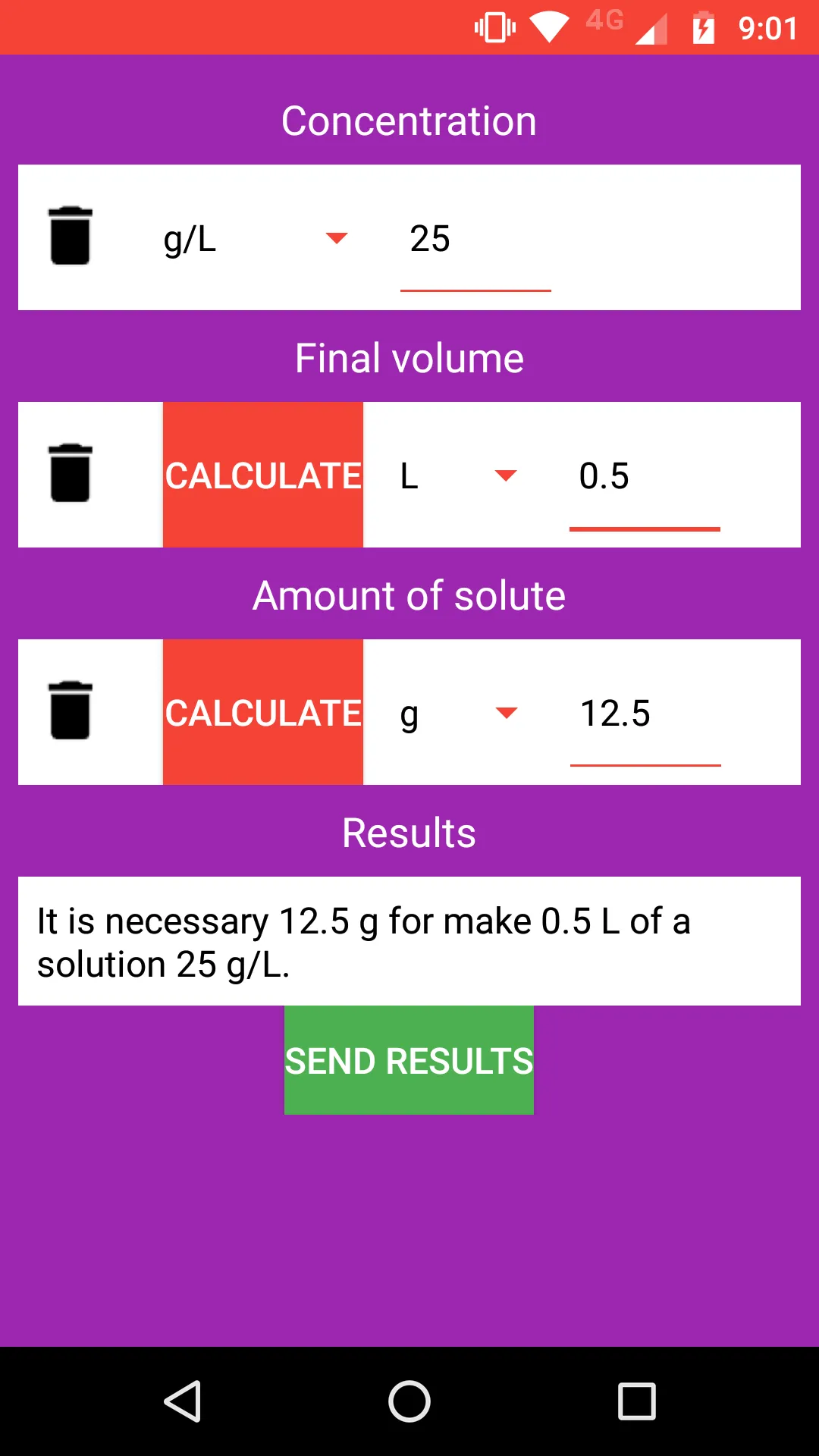 Chemical Solution Calculator | Indus Appstore | Screenshot