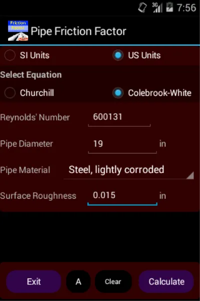 Pipe Friction Factor Lite | Indus Appstore | Screenshot