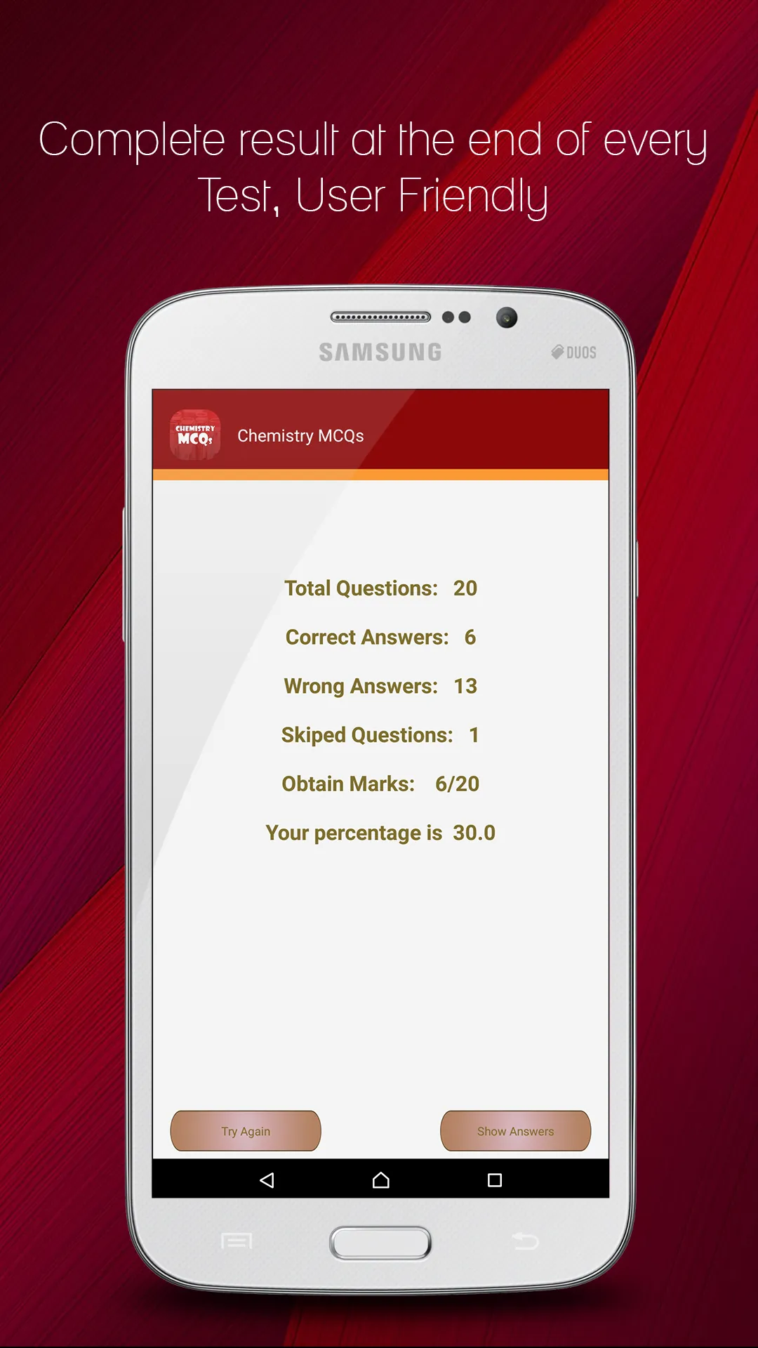 Chemistry MCQs | Indus Appstore | Screenshot