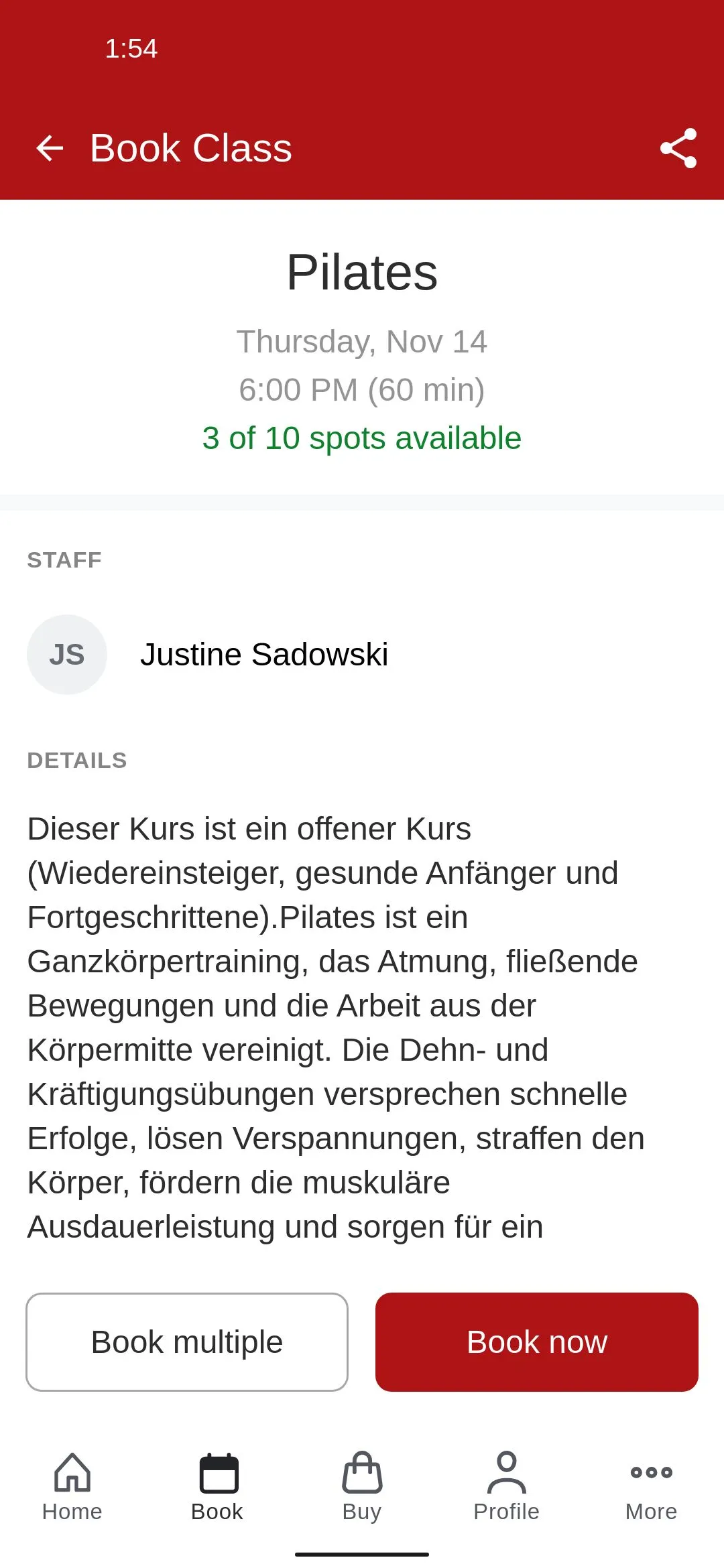 SanoGym Stuttgart | Indus Appstore | Screenshot