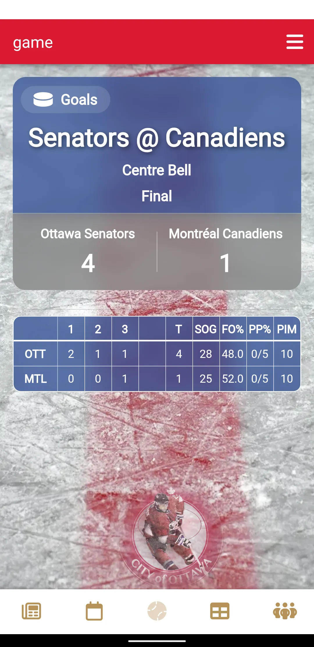 Ottawa Hockey - Senators Ed. | Indus Appstore | Screenshot