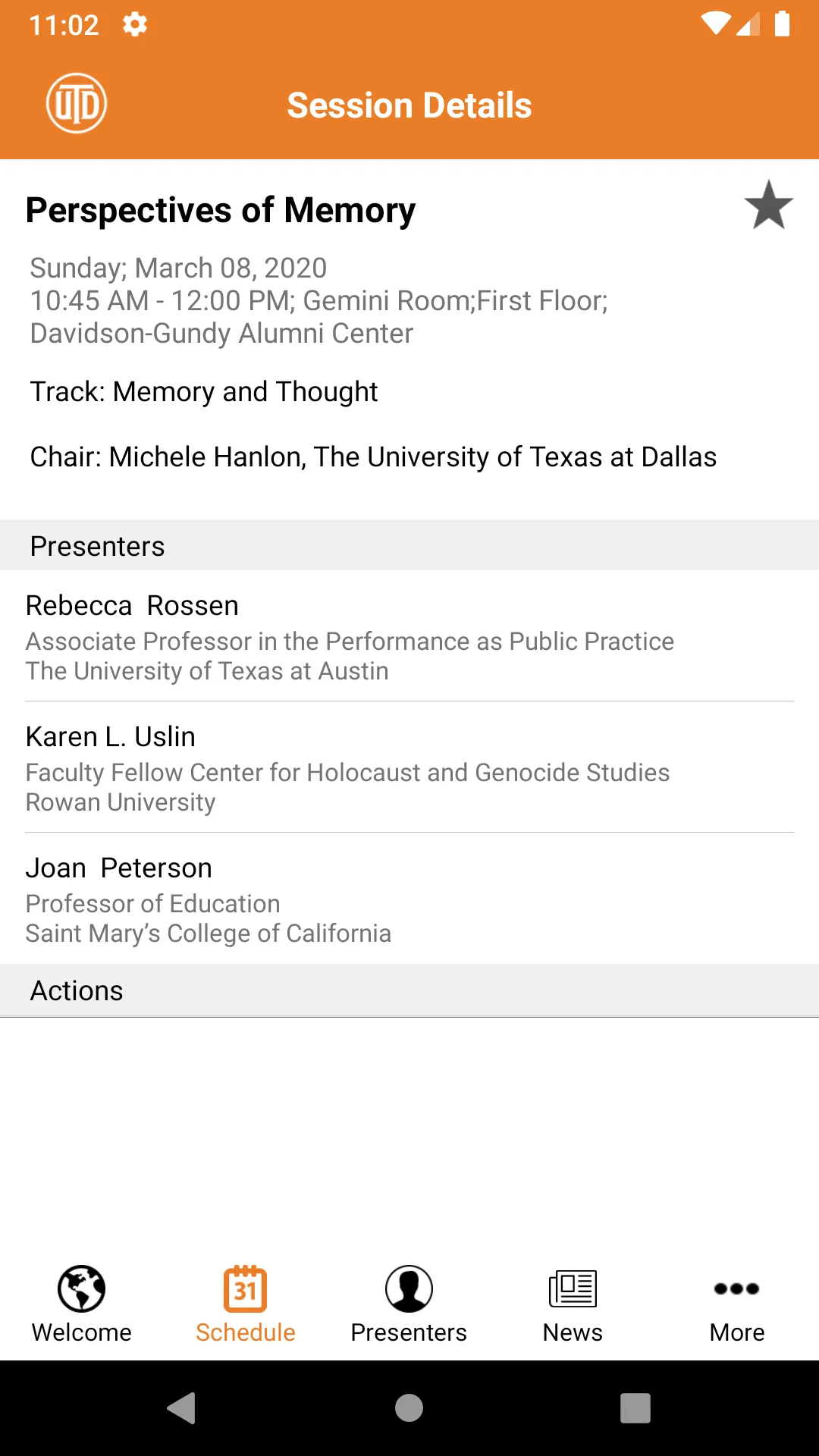 UTDallas ASC Conference | Indus Appstore | Screenshot