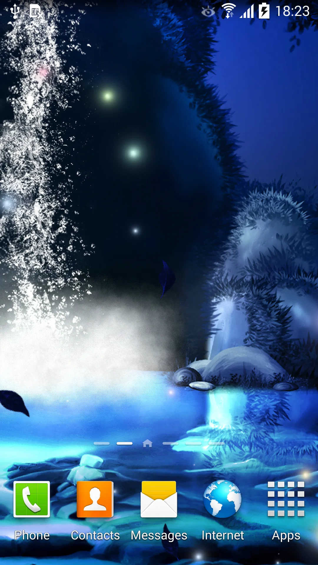 Night 3D Waterfall Wallpaper | Indus Appstore | Screenshot