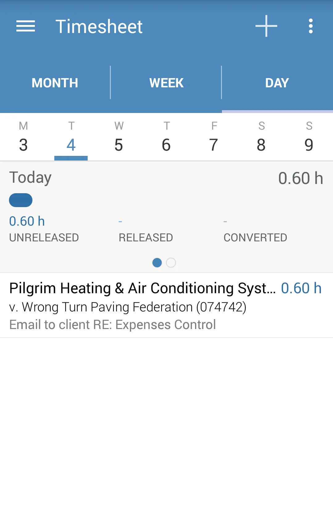 Intapp Time for Blackberry | Indus Appstore | Screenshot
