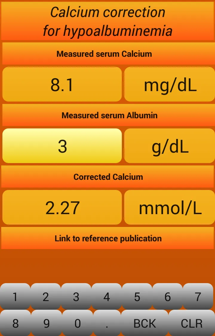 Calcium Correction For Albumin | Indus Appstore | Screenshot