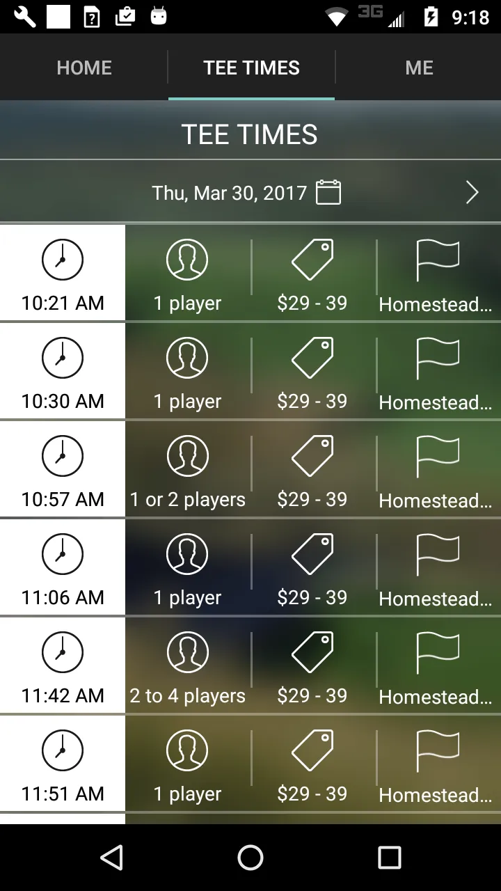 Homestead Golf Tee Time | Indus Appstore | Screenshot