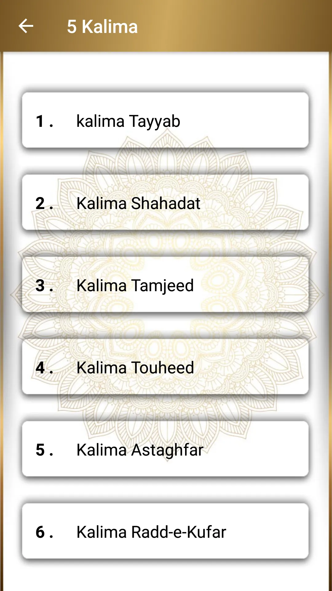 5 Kalima & 25 Small Surah | Indus Appstore | Screenshot