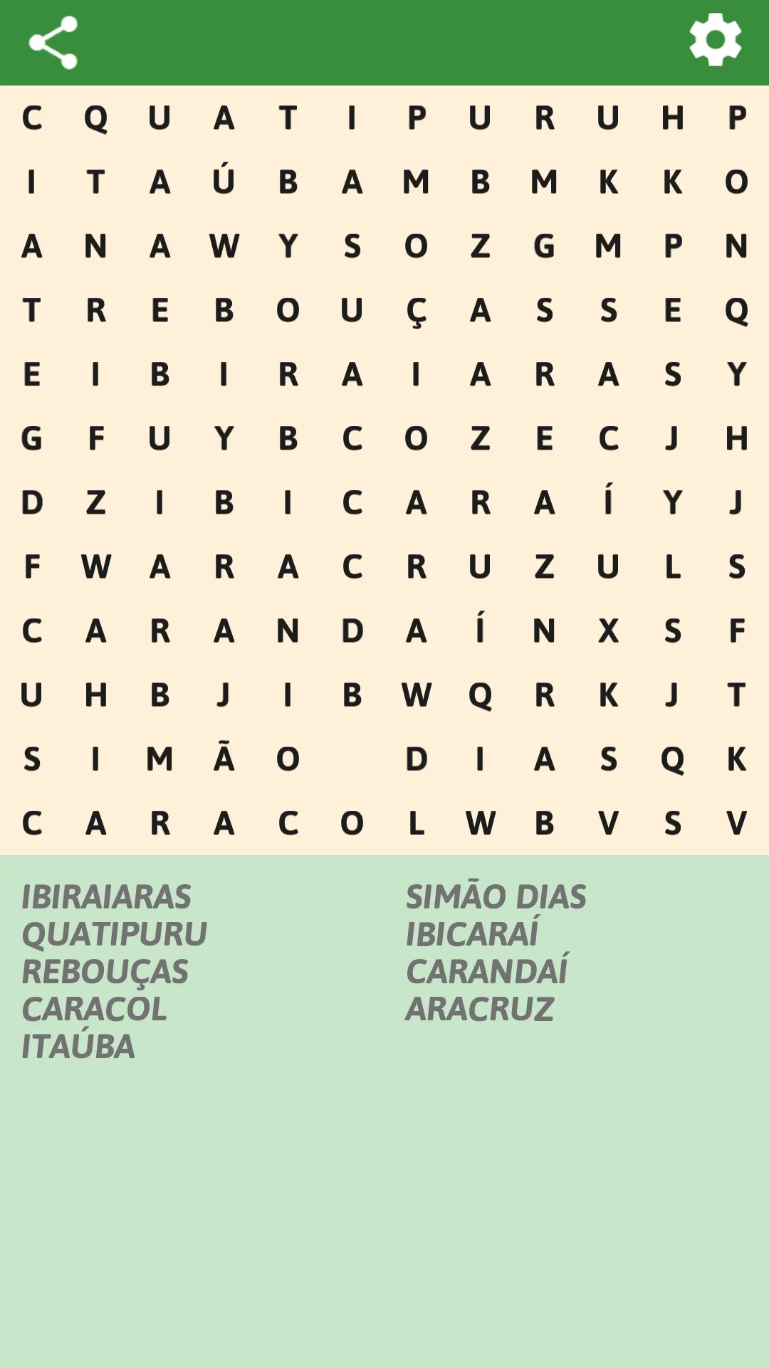 Brazilian cities Word Search | Indus Appstore | Screenshot