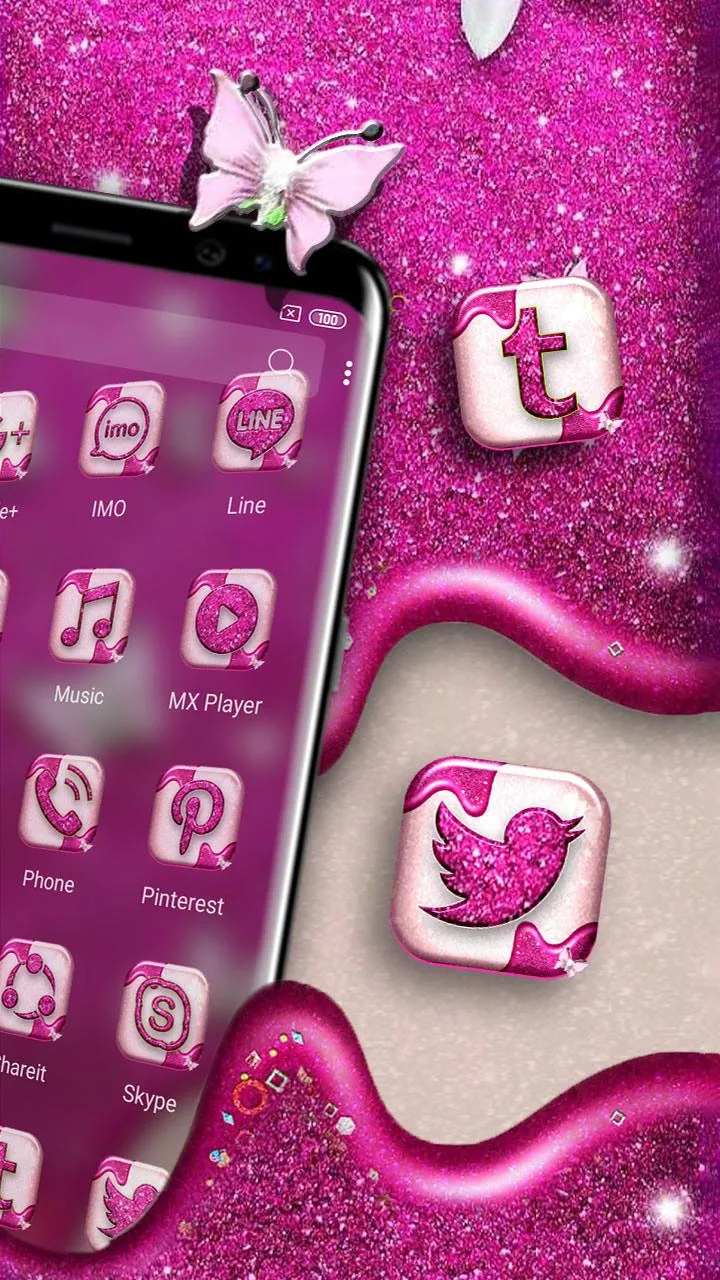 Glitter Butterfly Launcher | Indus Appstore | Screenshot