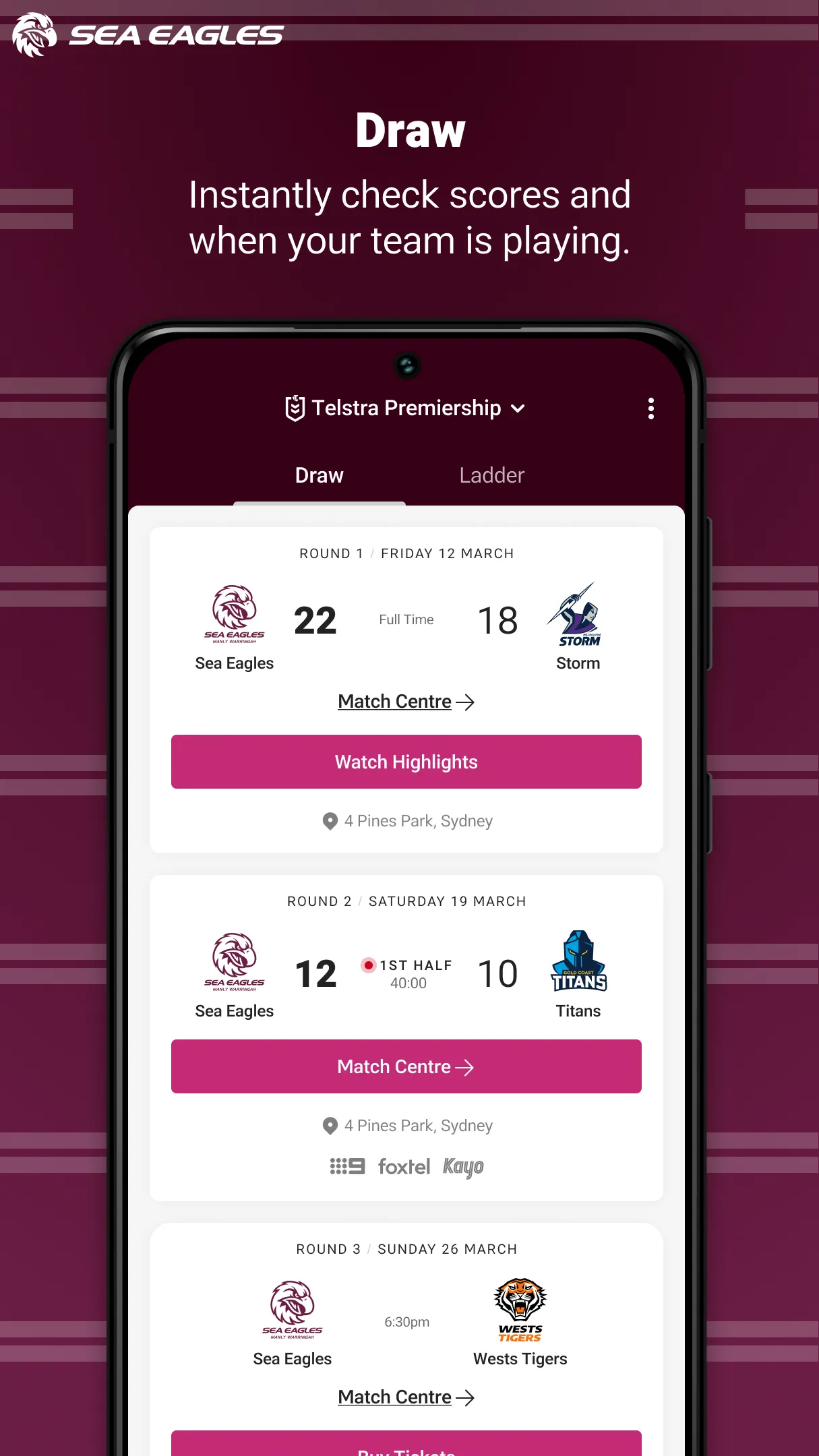 Manly-Warringah Sea Eagles | Indus Appstore | Screenshot