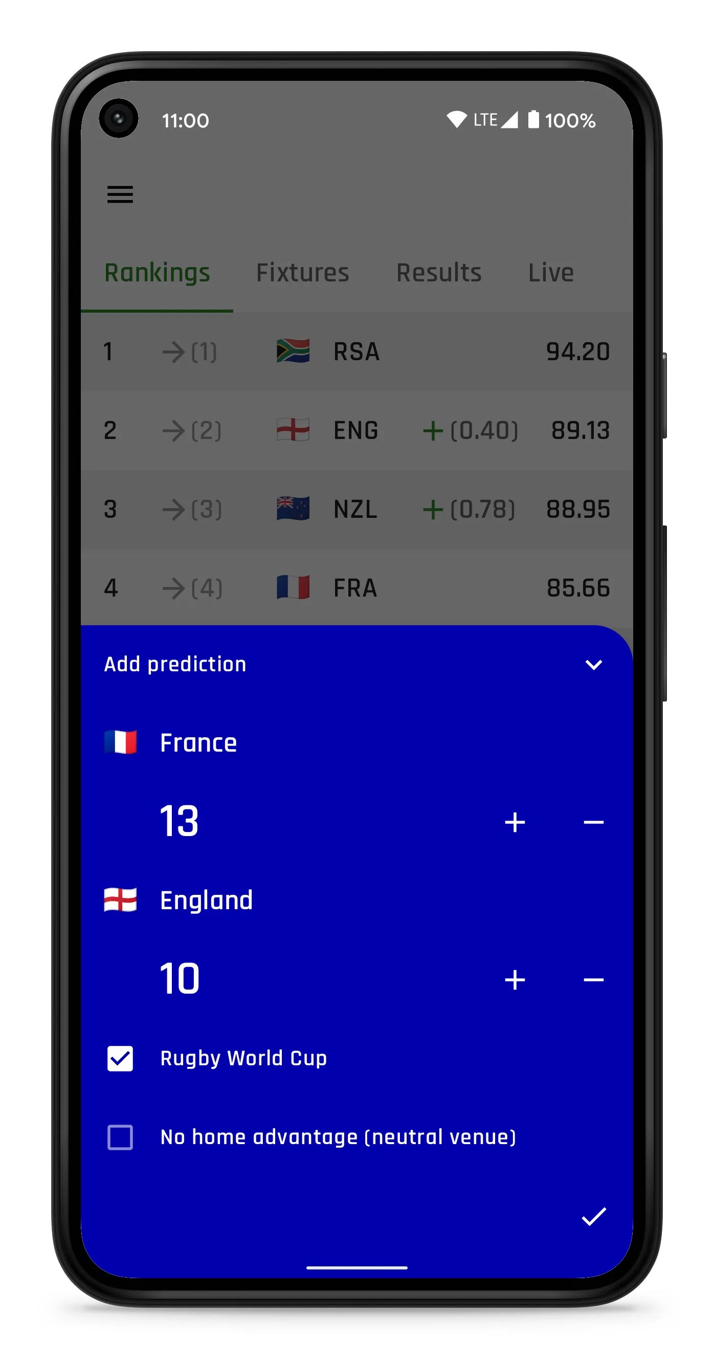 Rugby Ranker | Indus Appstore | Screenshot