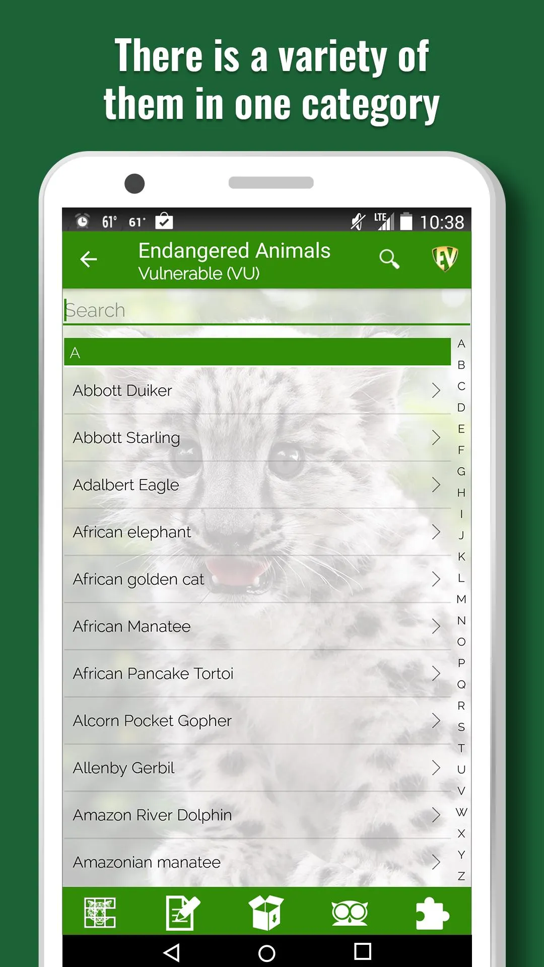 Endangered Animals Offline App | Indus Appstore | Screenshot