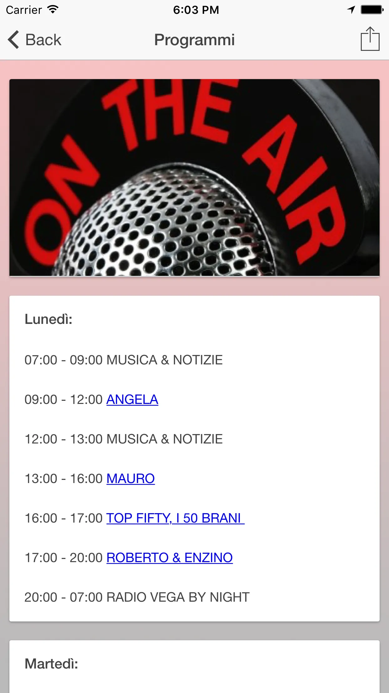 Radio Vega Italia | Indus Appstore | Screenshot