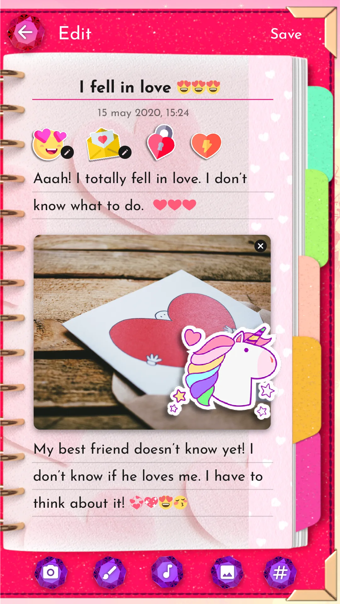 Unicorn Diary (lock - PIN) | Indus Appstore | Screenshot