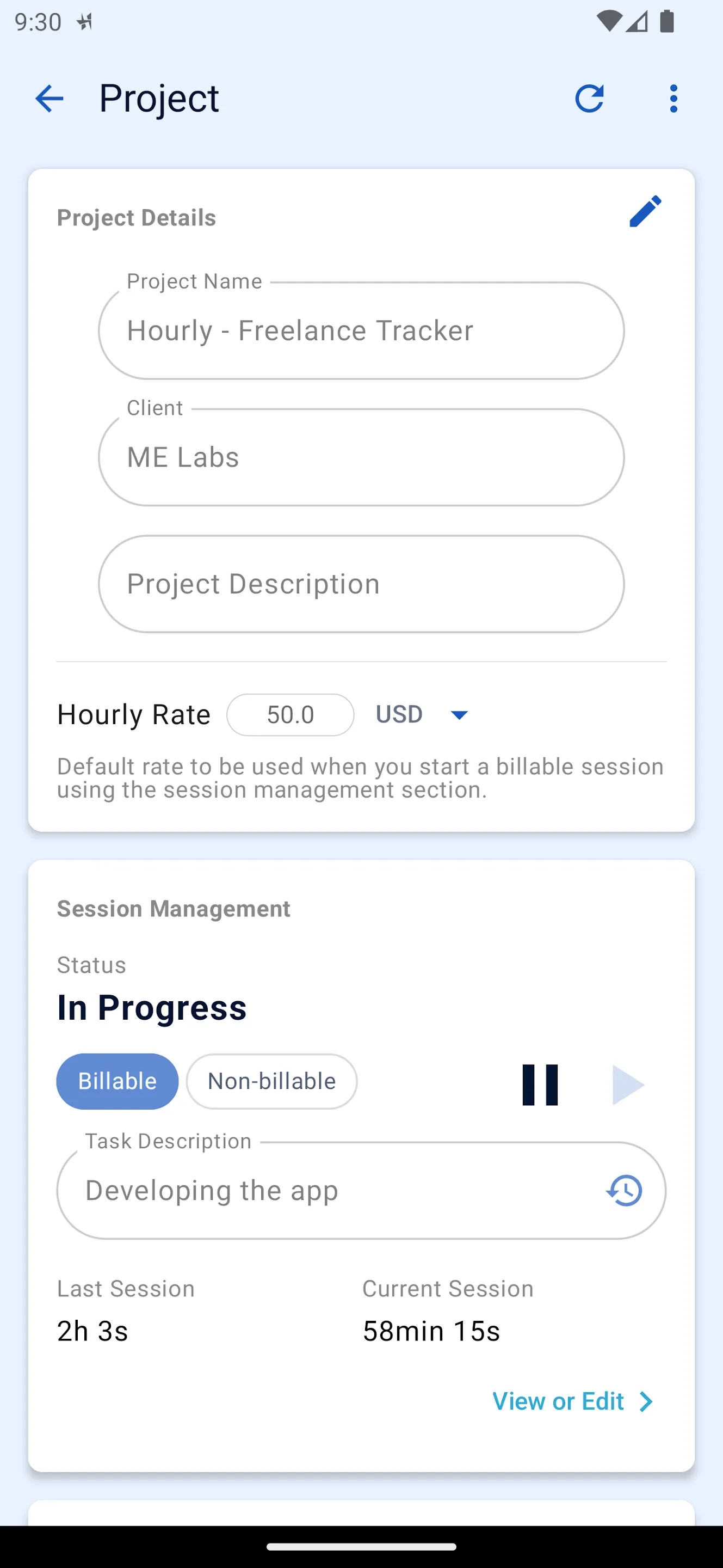 Hourly - Freelance Tracker | Indus Appstore | Screenshot