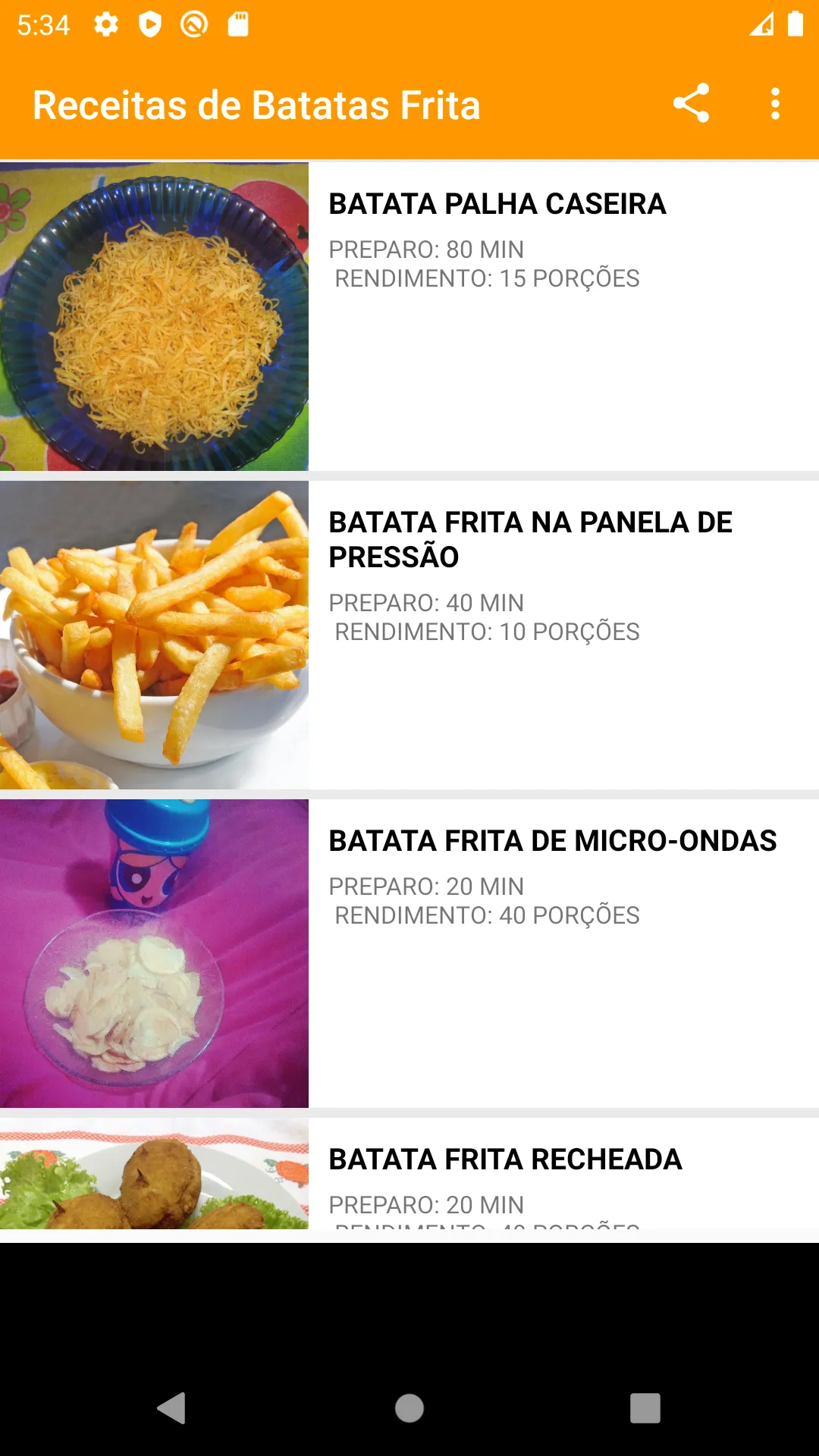 Receitas de Batatas Frita | Indus Appstore | Screenshot