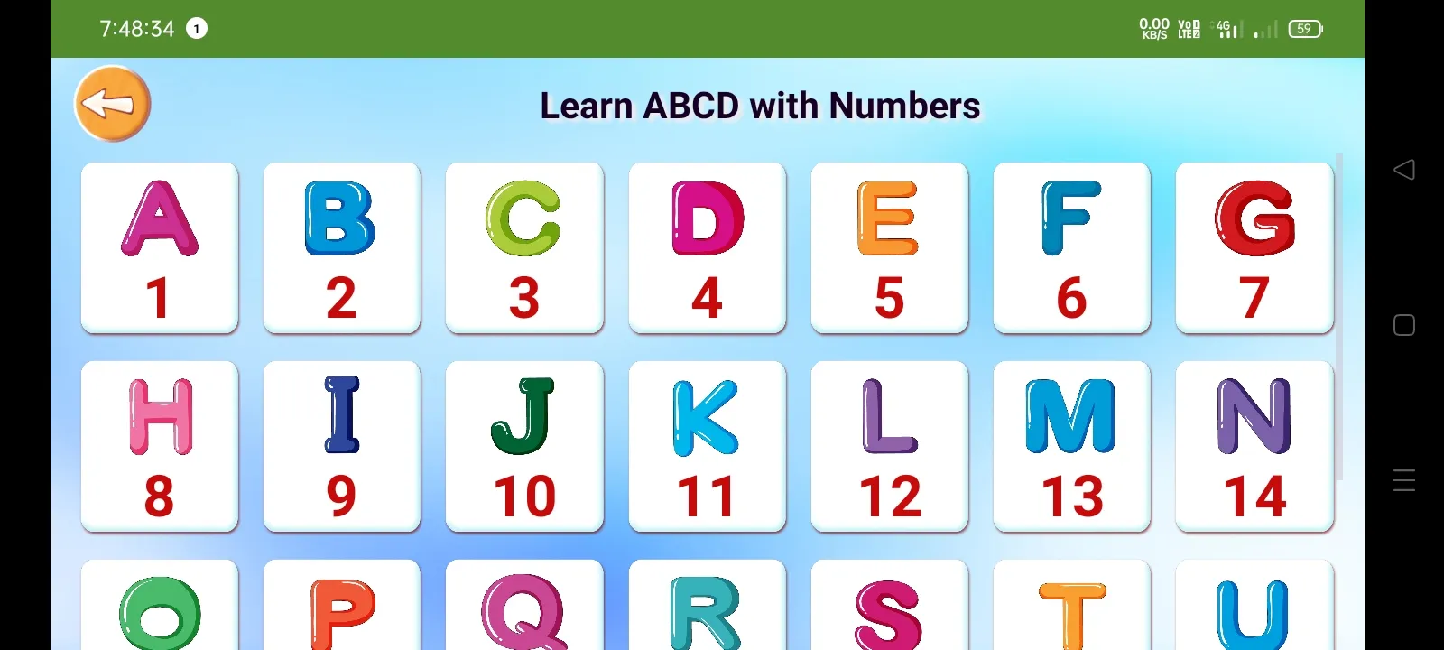 ABCD Chart - Alphabets | Indus Appstore | Screenshot