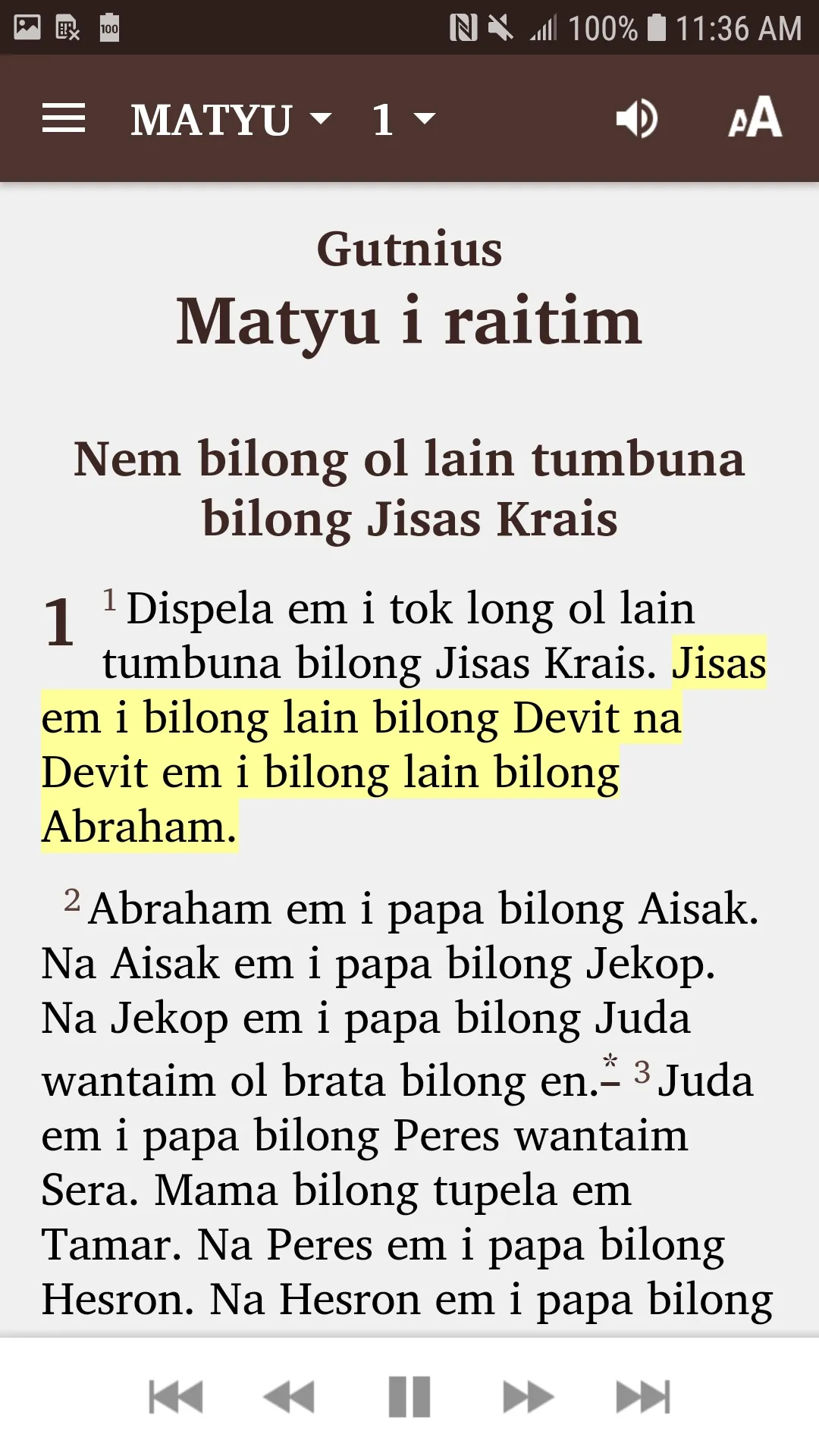 Tok Pisin Bible | Indus Appstore | Screenshot