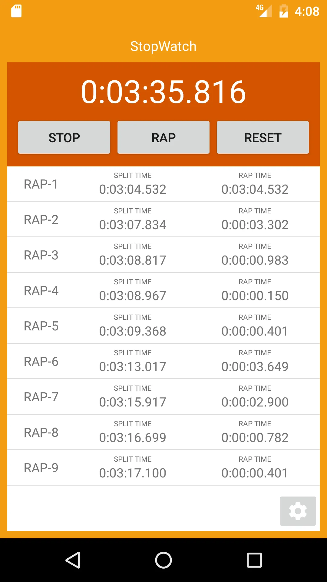 StopWatch | Indus Appstore | Screenshot