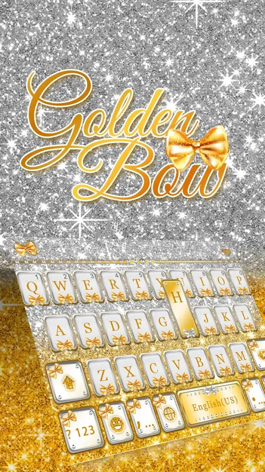 Golden Bow Keyboard Theme | Indus Appstore | Screenshot