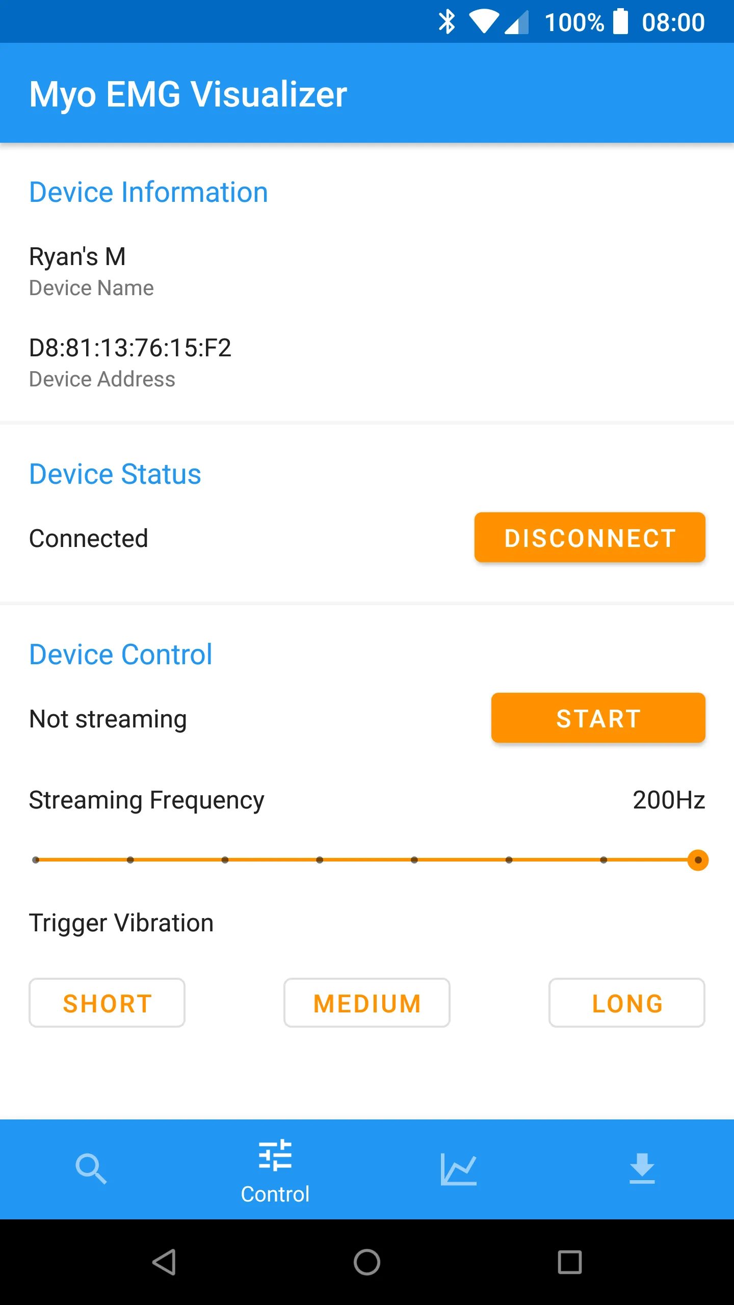 Myo EMG Visualizer | Indus Appstore | Screenshot