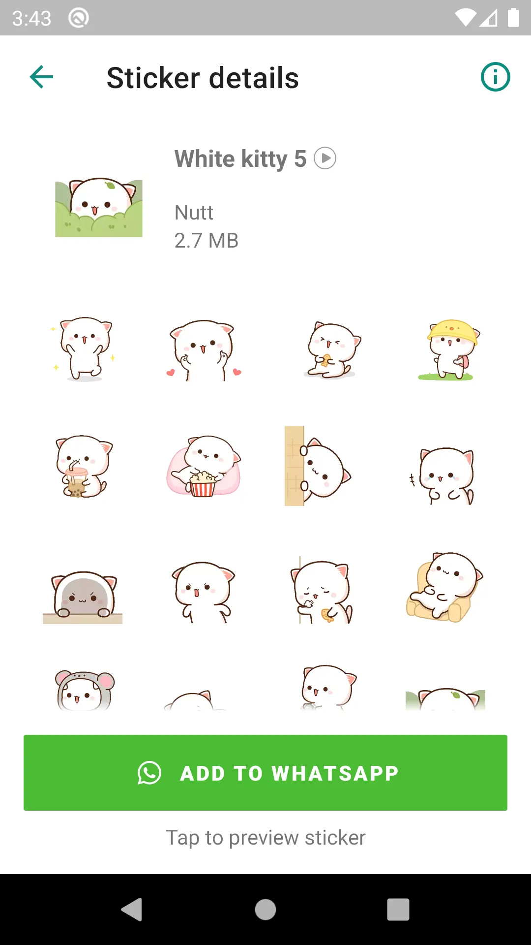 Mochi Cat Animated Stickers | Indus Appstore | Screenshot