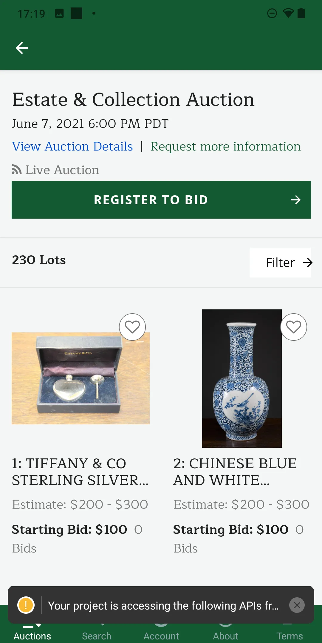 O’Gallerie Live Bidding | Indus Appstore | Screenshot